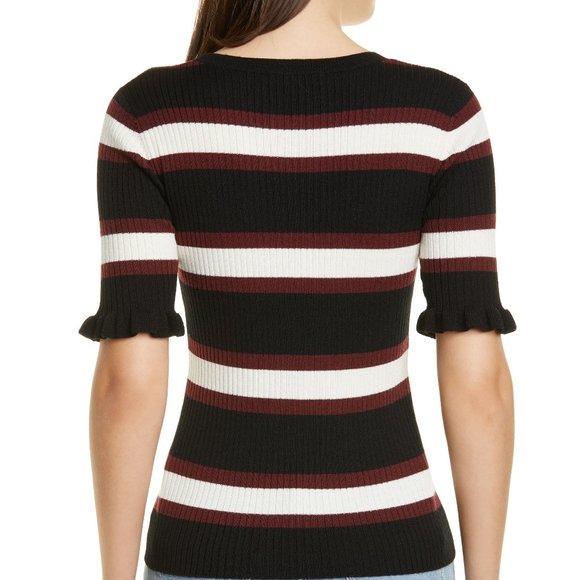 Frame Denim Black and White Striped Sweater - Picture 2 of 4